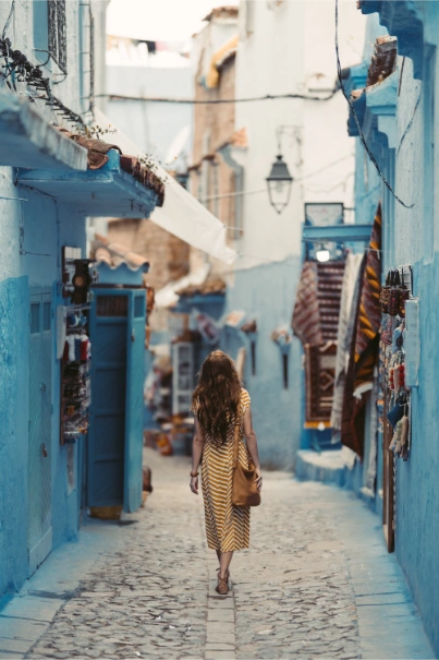 blue street of Chefchaouen, best city in Morocco to visit