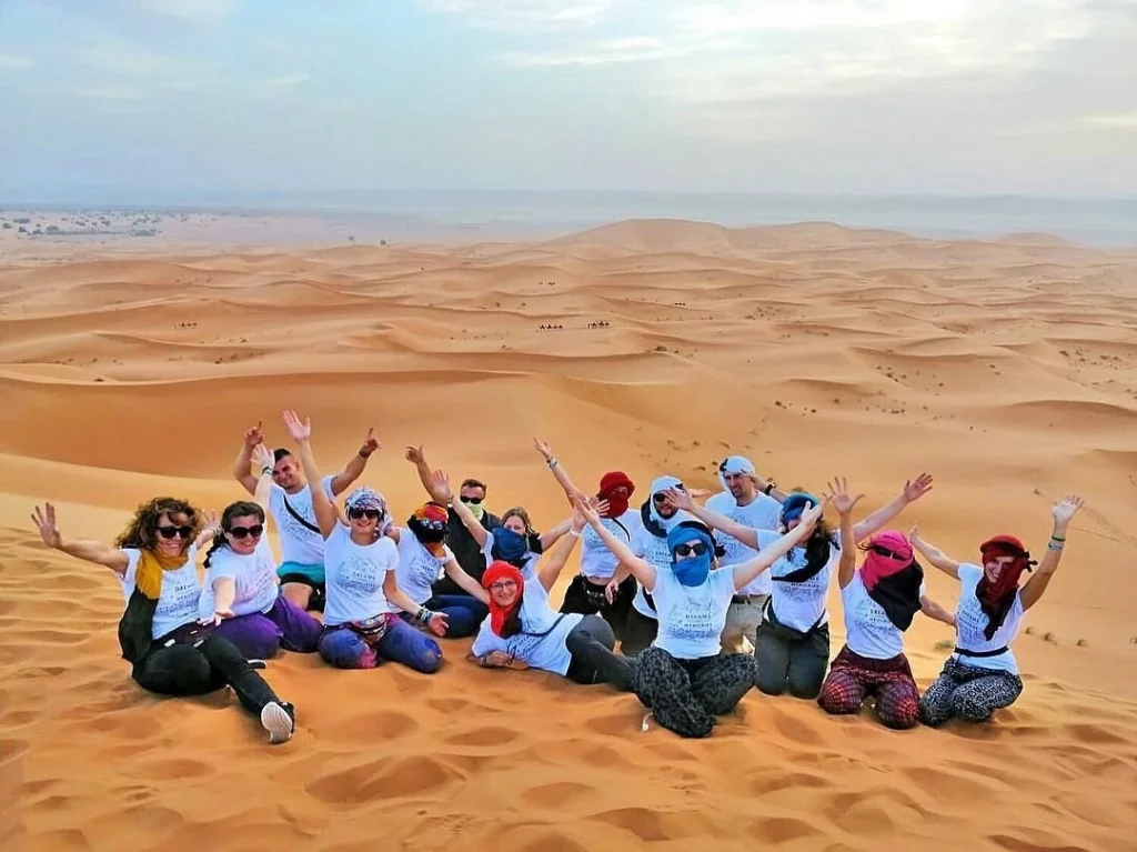 tourists in Morocco Sahara desert